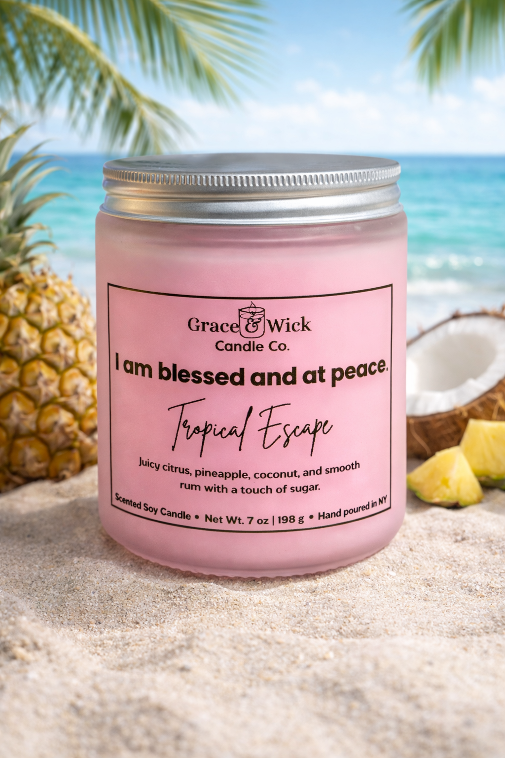 7 oz Hand Poured 100% Soy Affirmation Candles