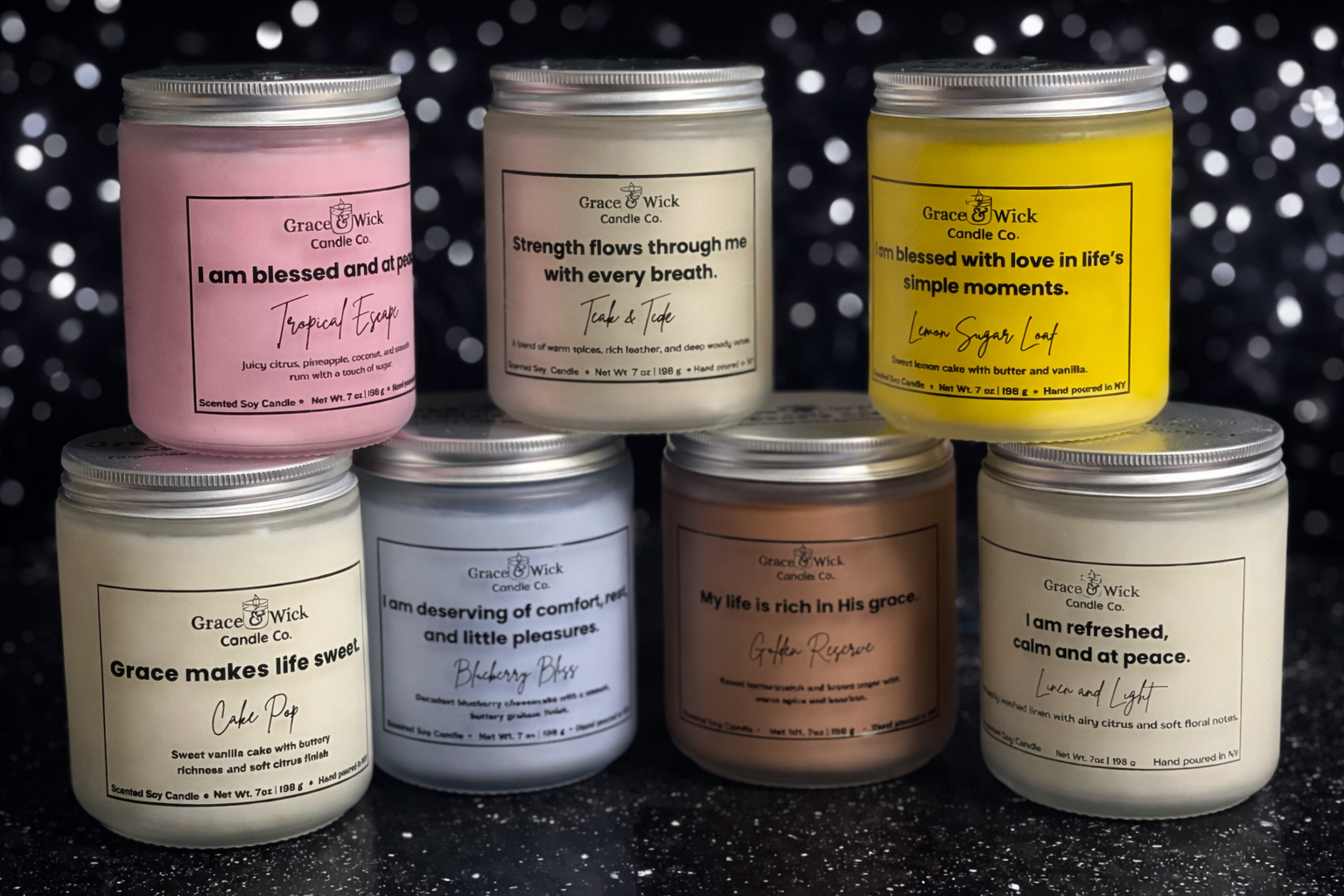 7 oz Hand Poured 100% Soy Affirmation Candles
